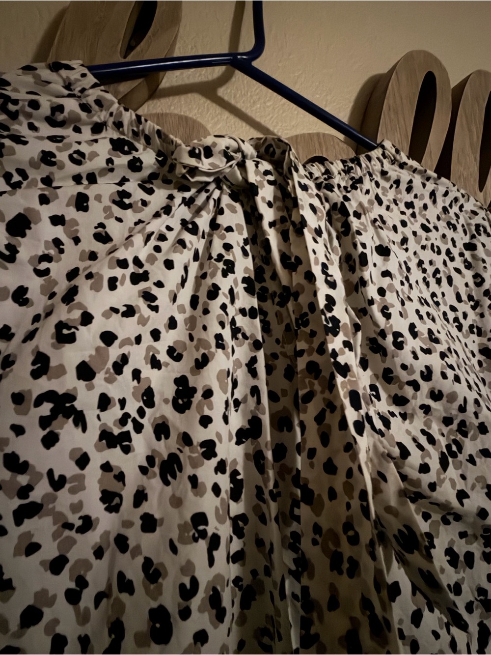 Target Long Sleeve Tiered Midi Dress - Cream with Black Spot Print - Picture 6 of 8